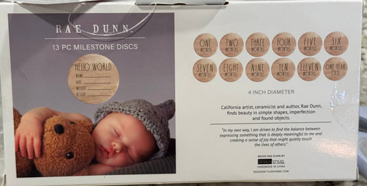 New Rae Dunn monthly milestone baby milestone disc set
