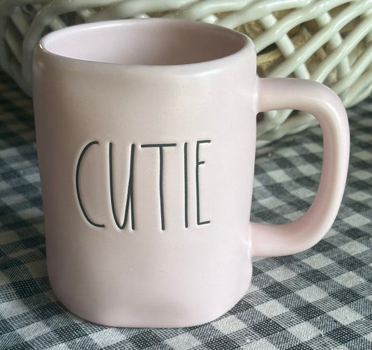New Rae Dunn pink ceramic coffee mug CUTIE