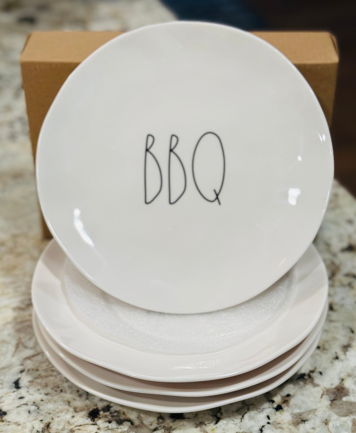 New Rae Dunn 4-piece 6” melamine plate set BBQ