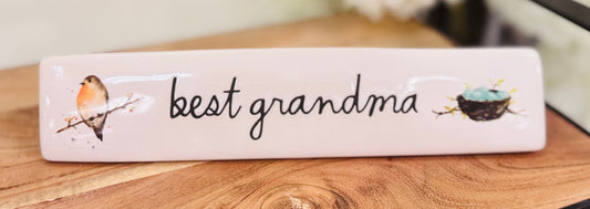 New Rae Dunn ceramic decor gift block BEST GRANDMA