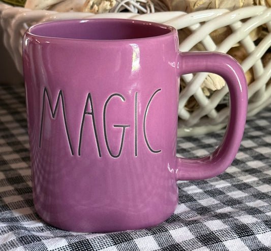 New Rae Dunn purple ceramic coffee mug MAGIC