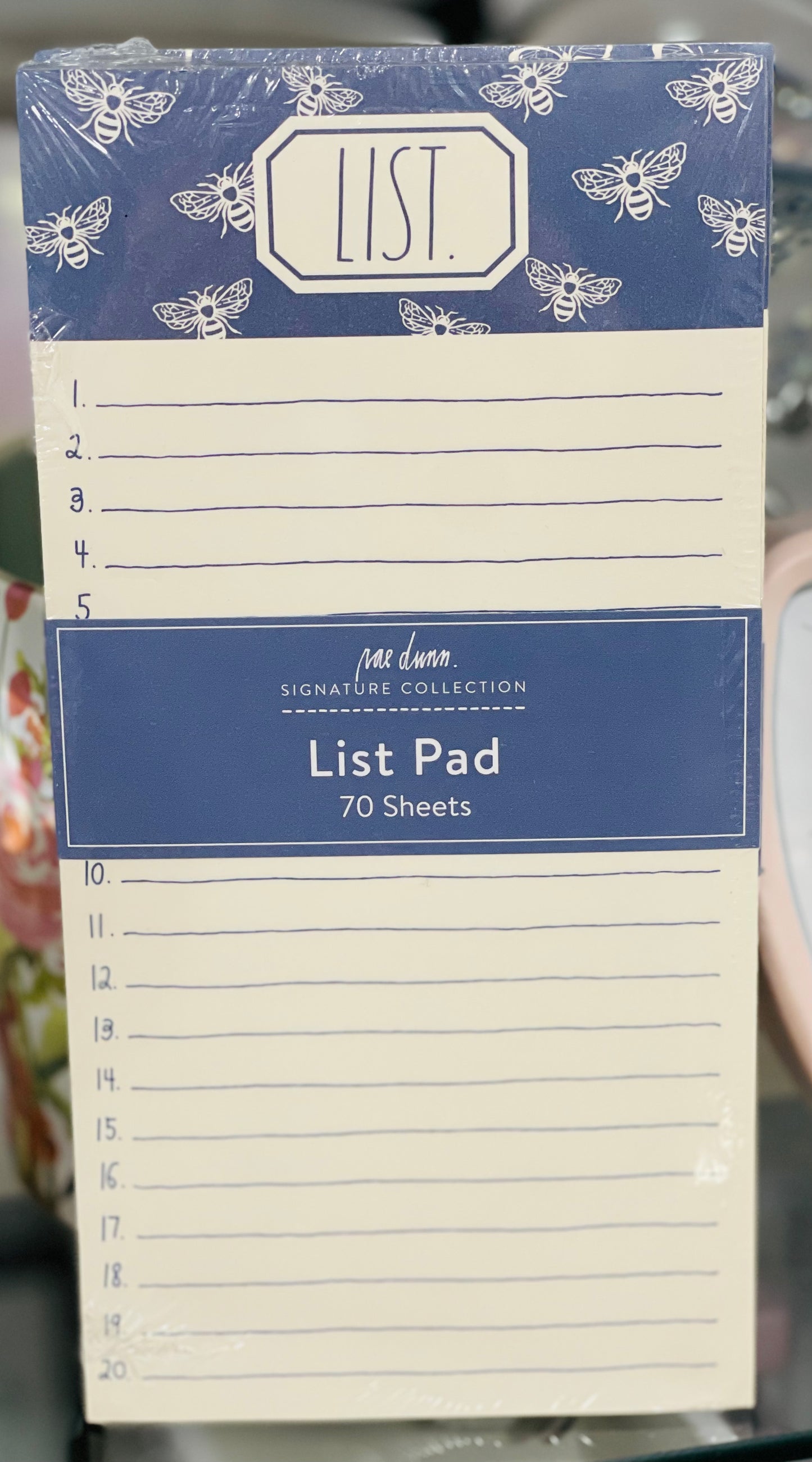 New Rae Dunn blue LIST shopping list notepad