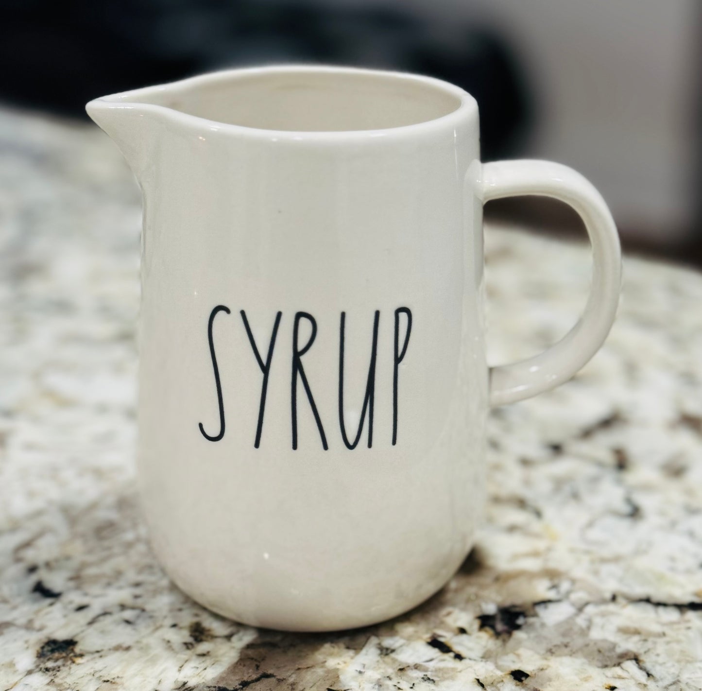 New Rae Dunn white ceramic SYRUP pitcher