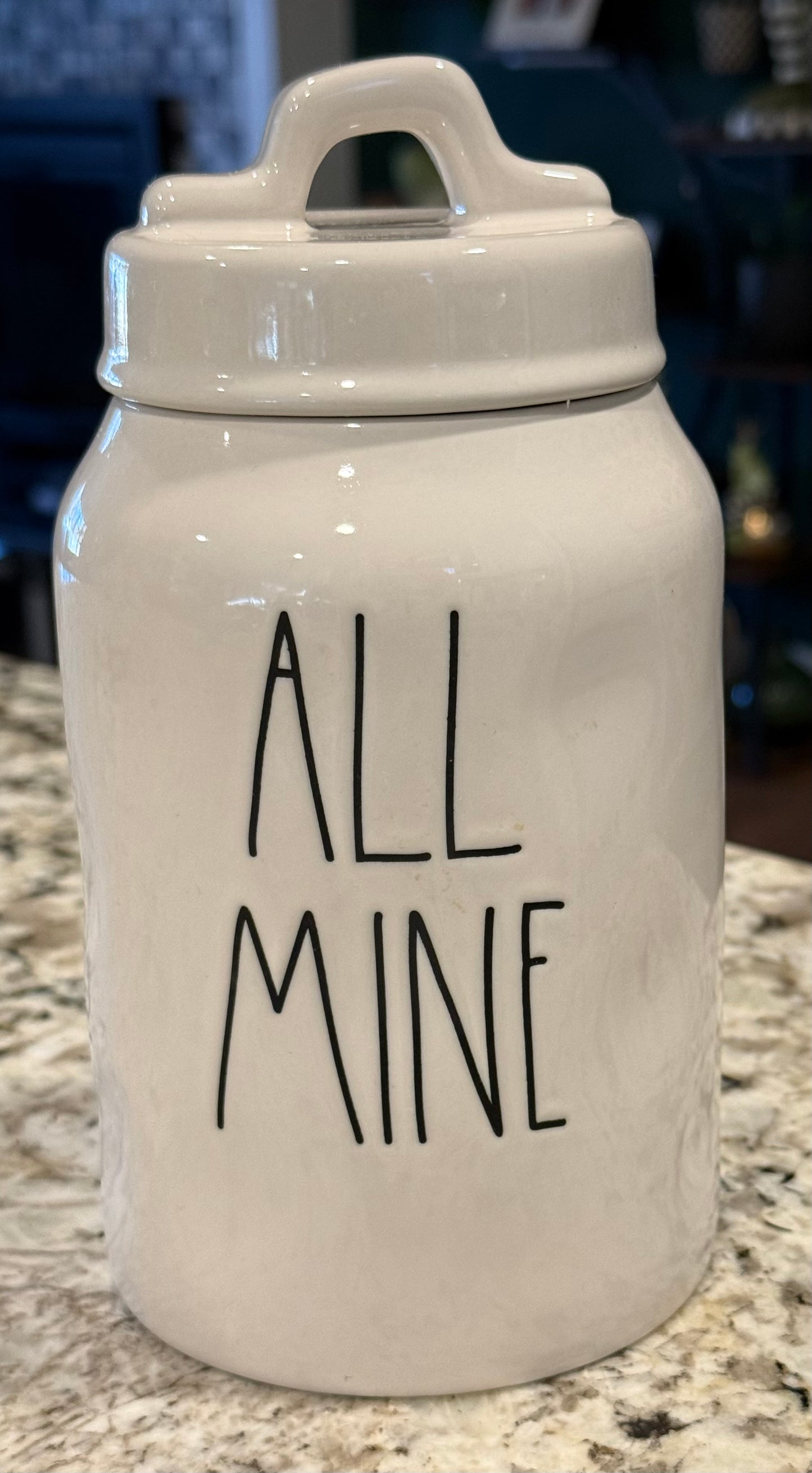 Rae Dunn white ceramic 8” ALL MINE canister