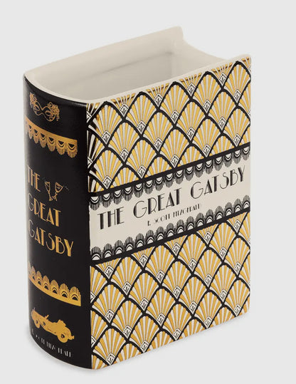 New small plaid ceramic book vase-The Great Gatsby