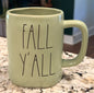 New Rae Dunn green ceramic coffee mug FALL Y’ALL