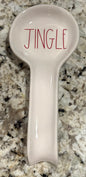 New Rae Dunn white ceramic Christmas spoon rest JINGLE