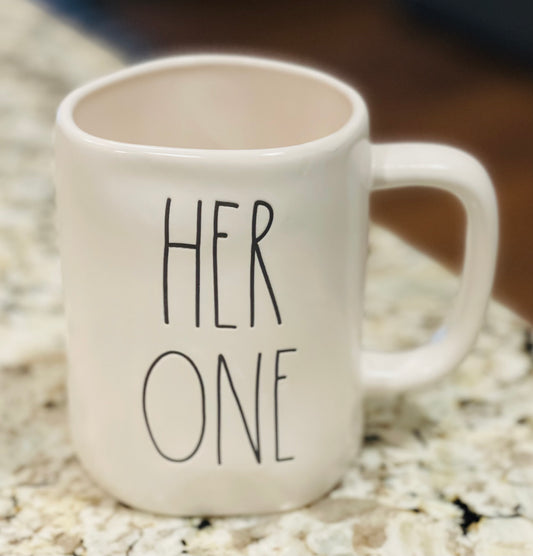 New Rae Dunn ceramic coffee mug- HER ONE