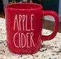 New Rae Dunn red ceramic mug APPLE CIDER