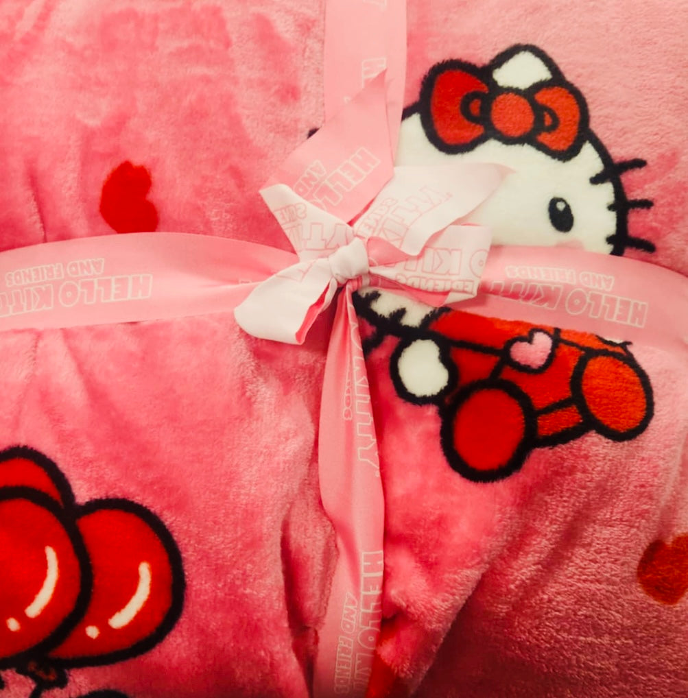 New Hello Kitty and Friends TWIN Valentines Day throw blanket bedding 60x90