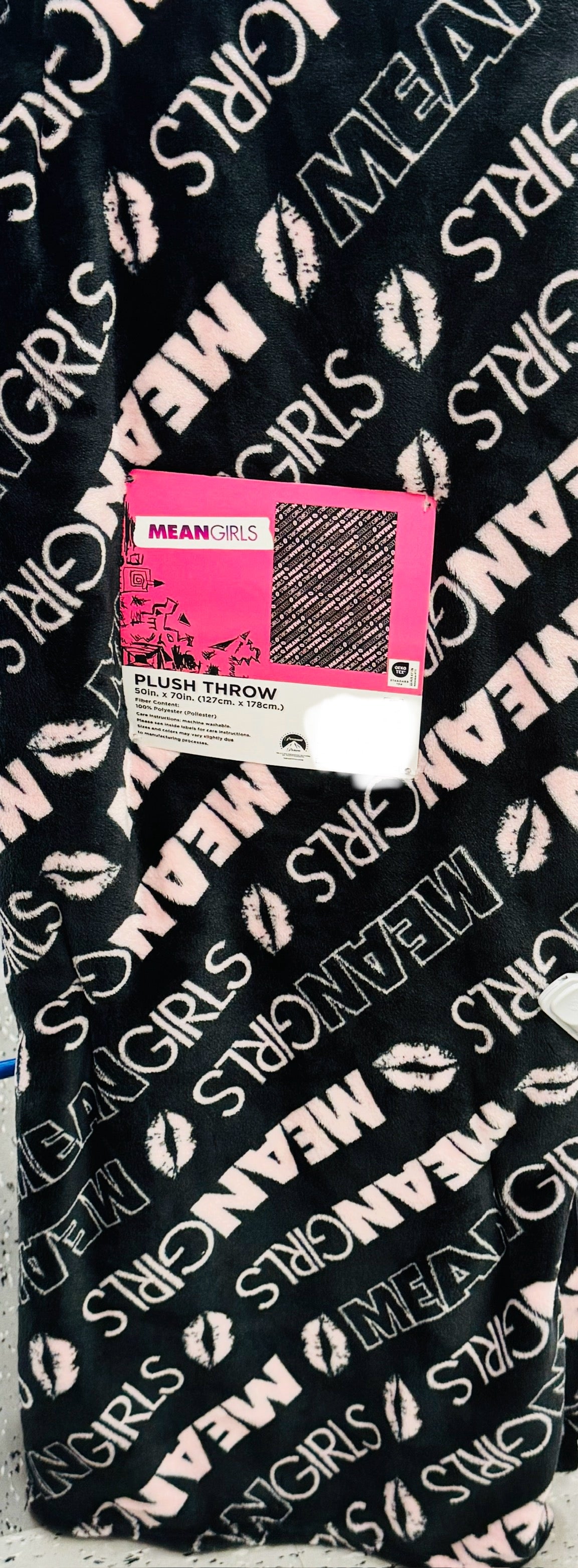 New pink and black 50x70 MEAN GIRLS throw blanket