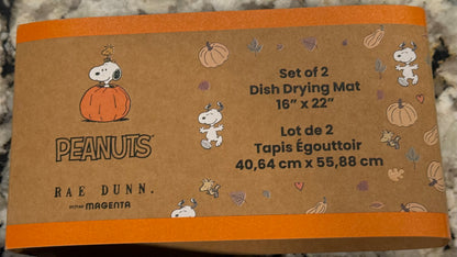 New Rae Dunn x Peanuts Snoopy SPOOKY SEASON set of 2 dish drying mats