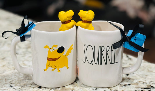 New Rae Dunn x Pixar’s UP! Movie white ceramic coffee mug SQUIRREL 🐿️