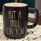 New Rae Dunn black ceramic Halloween coffee mug PUT A SPELL ON YOU