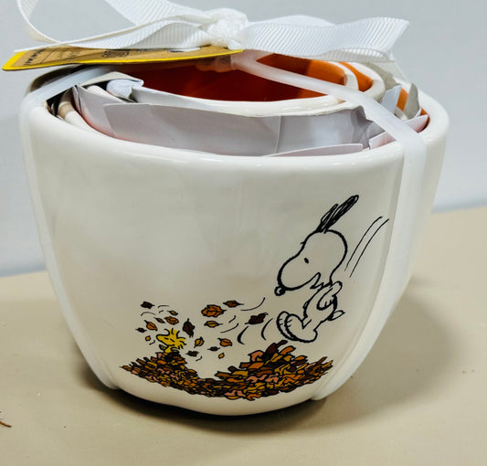 New Release-Rae Dunn x Peanuts Fall Snoopy ceramic measuring cup set