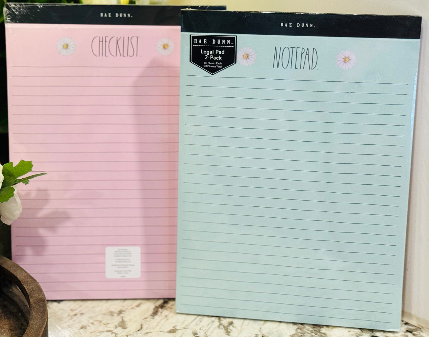 New Rae Dunn stationary 2-pack notepad legal pad set NOTEPAD & CHECKLIST