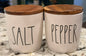 New Rae Dunn white ceramic SALT & PEPPER cellar set