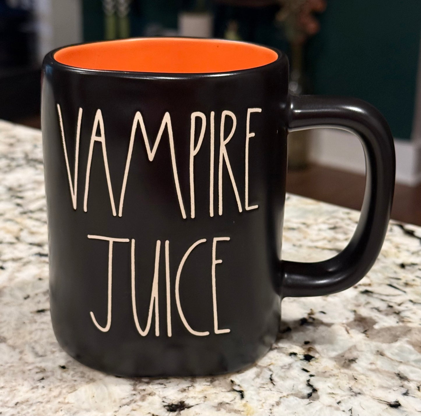 New Rae Dunn black  ceramic Halloween coffee mug VAMPIRE JUICE