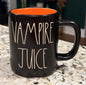 New Rae Dunn black  ceramic Halloween coffee mug VAMPIRE JUICE