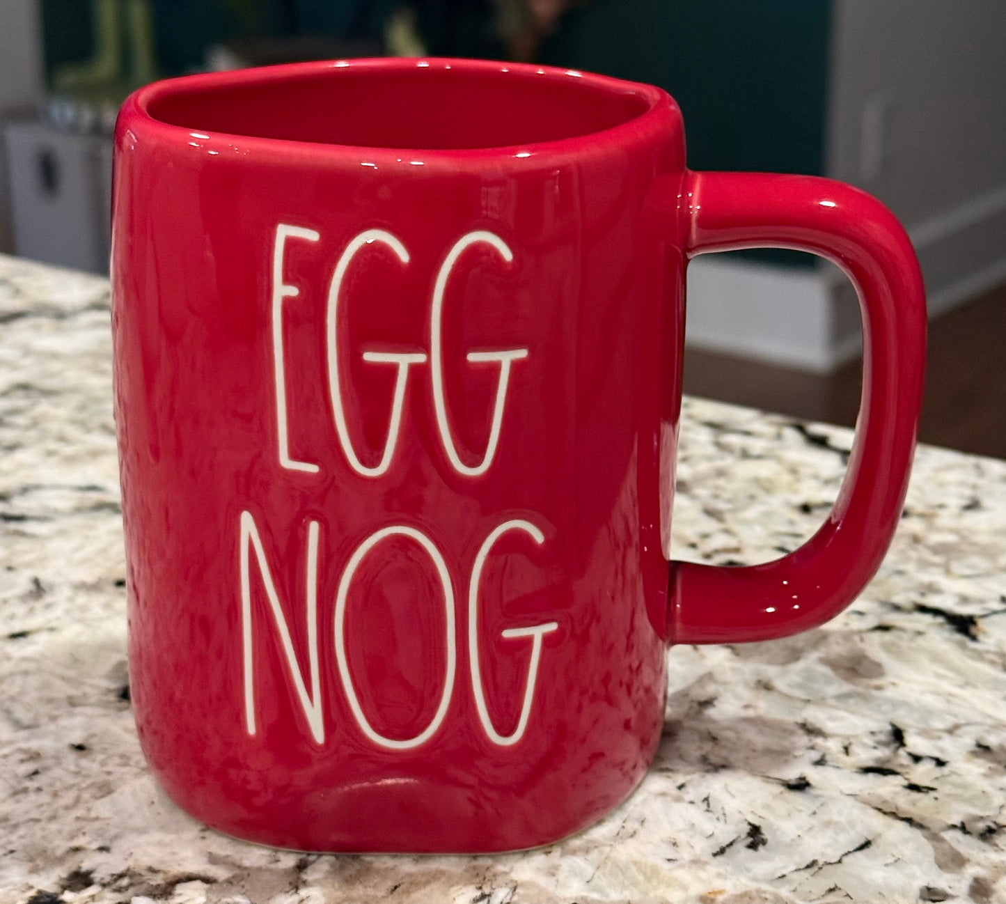 New Rae Dunn red ceramic EGGNOG coffee mug