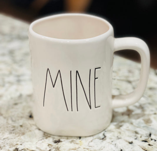 New Rae Dunn white ceramic Valentines MINE coffee mug