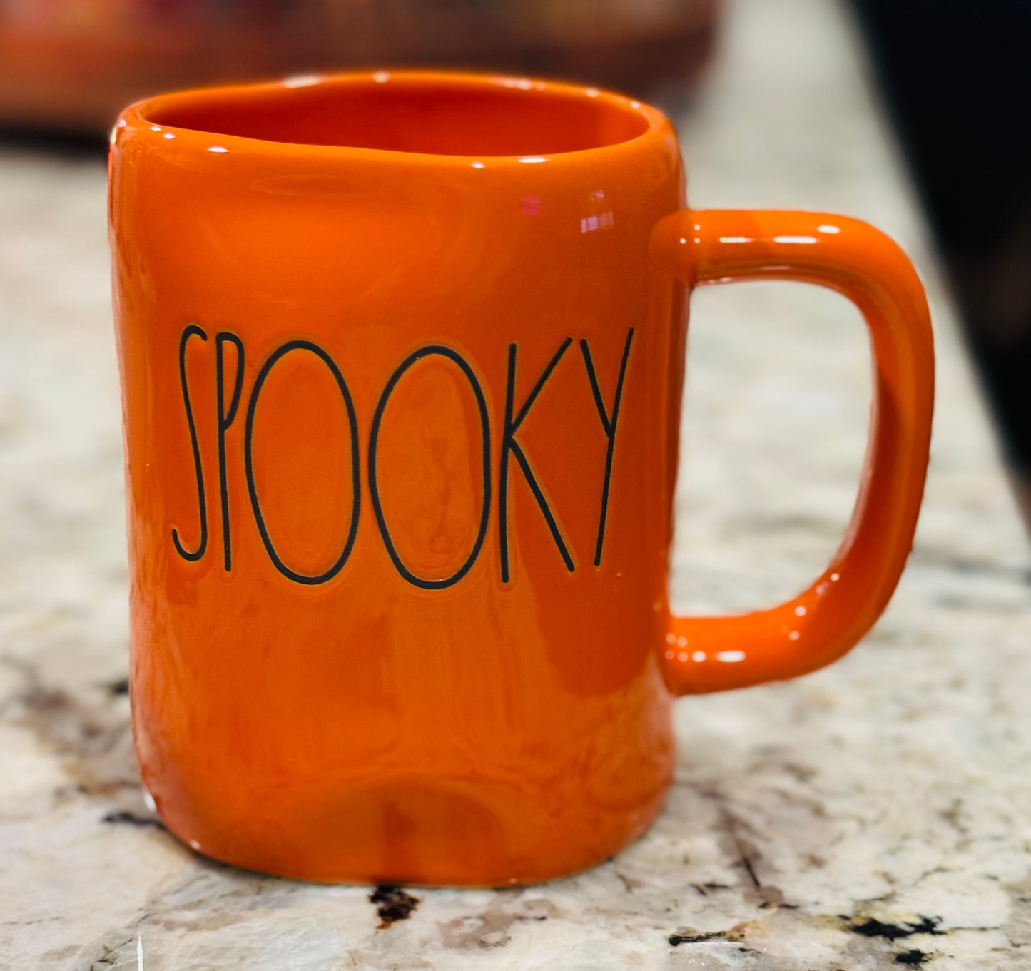 New Rae Dunn orange ceramic Halloween coffee mug decor SPOOKY