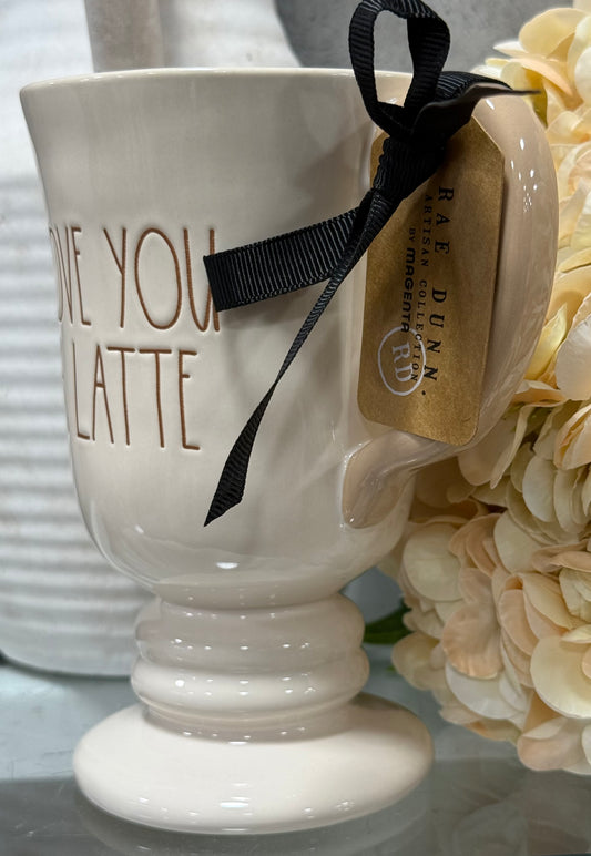 New release Rae Dunn ceramic LOVE YOU A LATTE tall mug