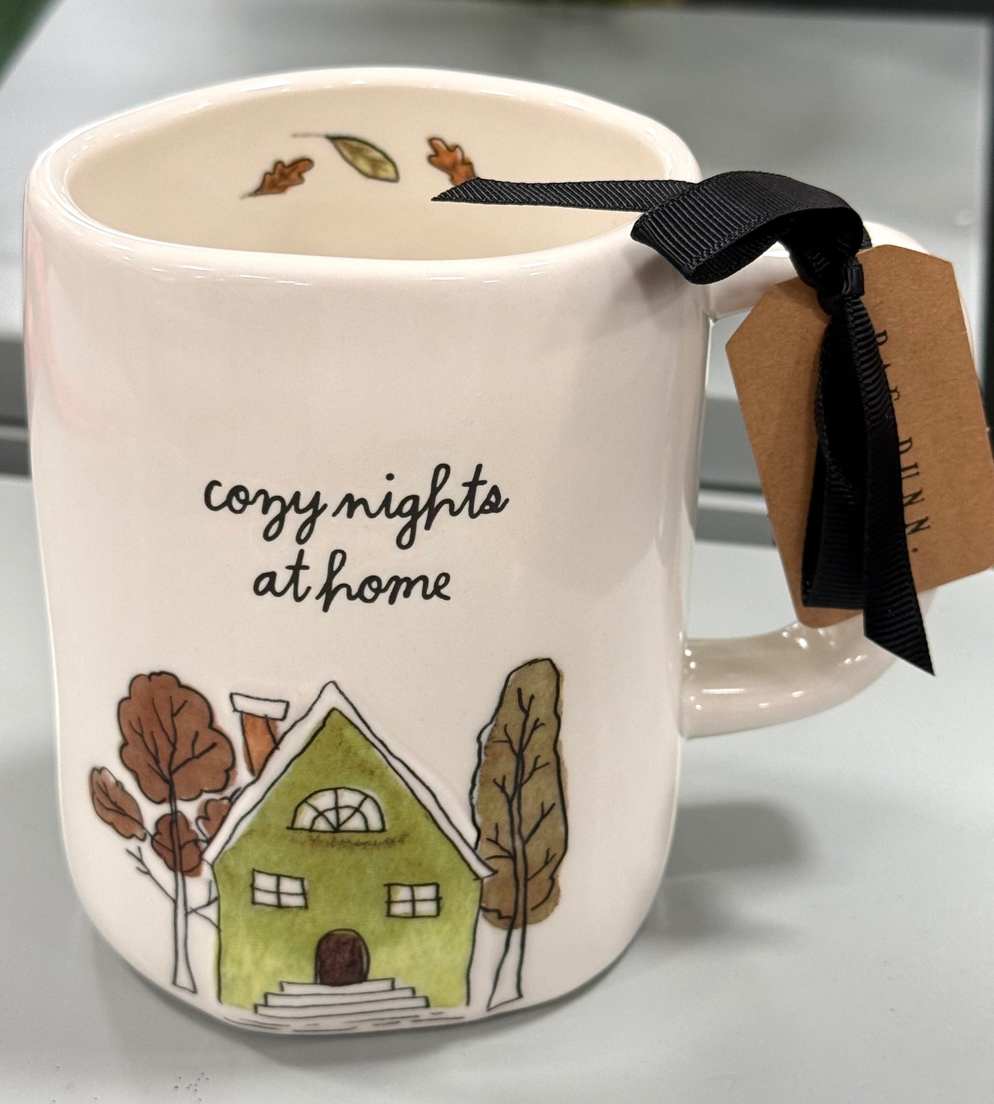 New Rae Dunn ceramic coffee mug COZY NIGHTS AT HOME