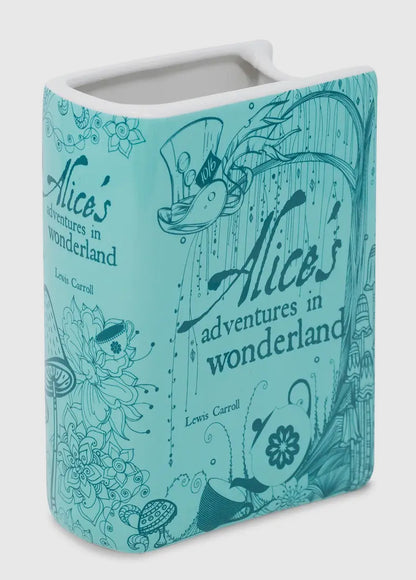 New small Floral ceramic book vase-Alice in Wonderland