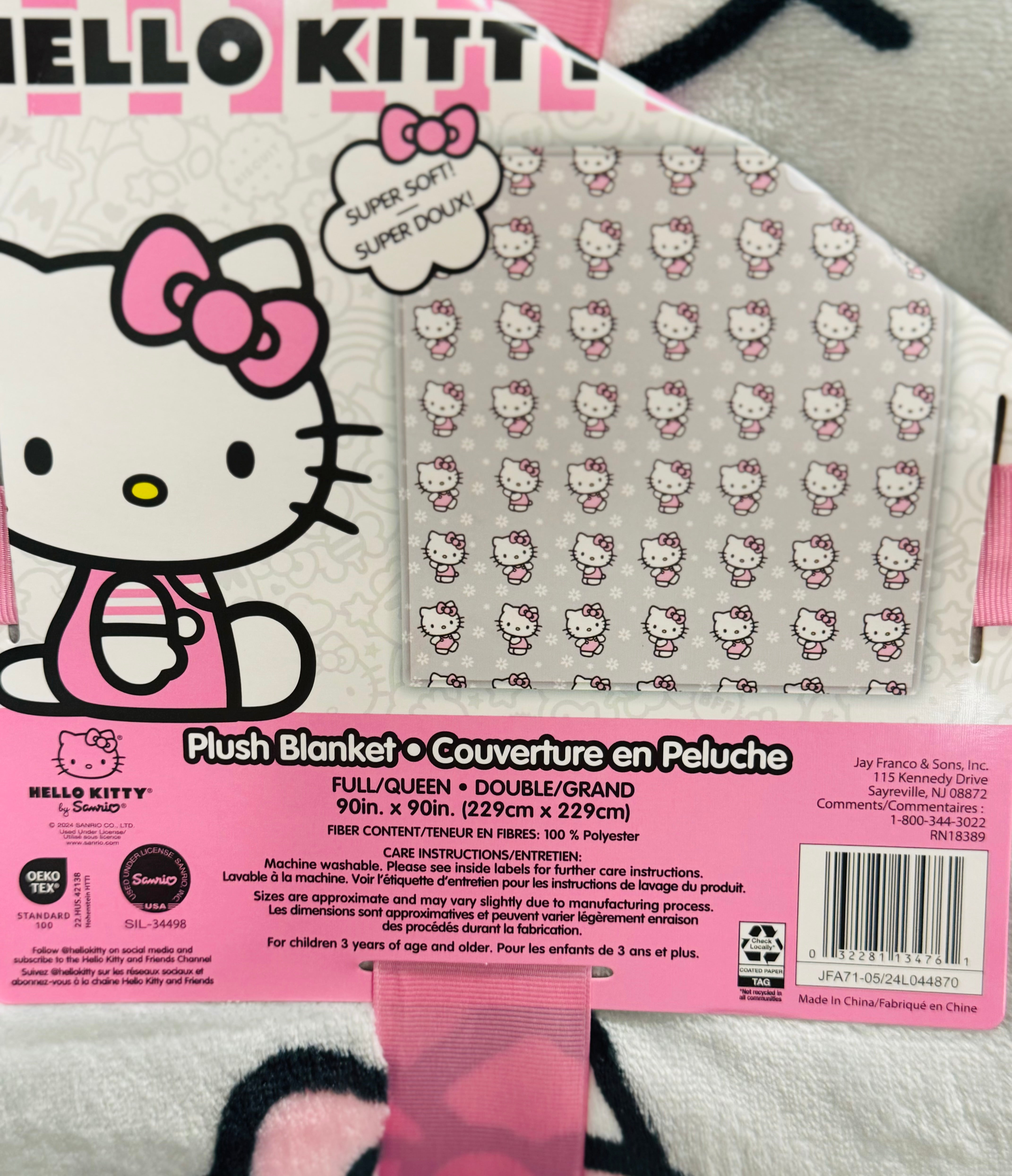 Hello deals kitty plush blanket full queen