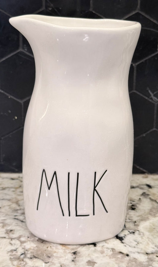 New Rae Dunn white ceramic MILK carafe