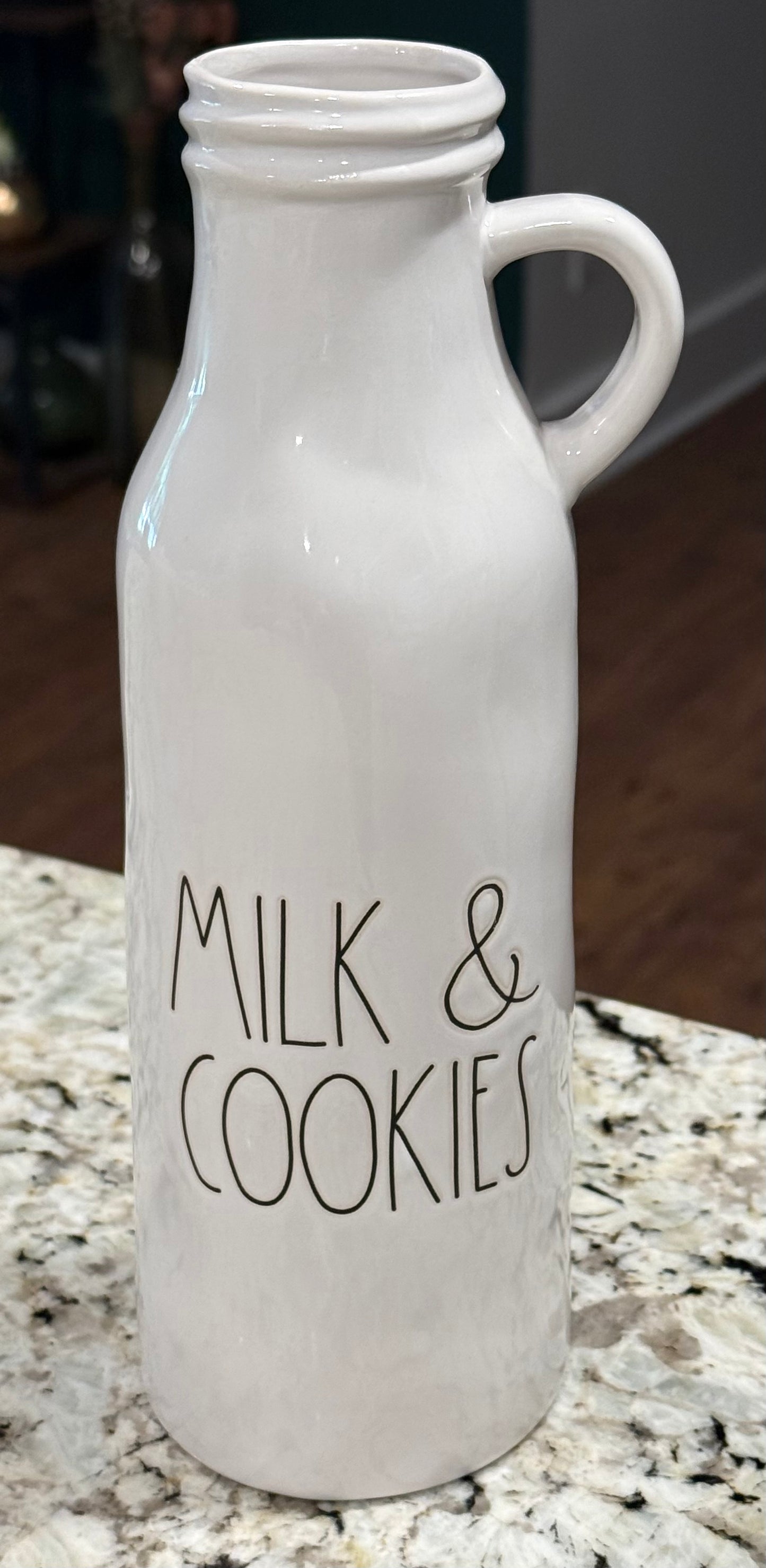 New Rae Dunn white Christmas milk bottle MILK & COOKIES