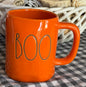 New Rae Dunn orange ceramic Halloween coffee mug decor BOO