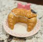 New ceramic hand painted croissant bow topped decor