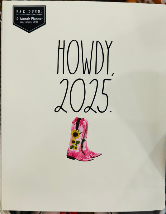 New Rae Dunn HOWDY 2025 Cowboy boot 2025 planner