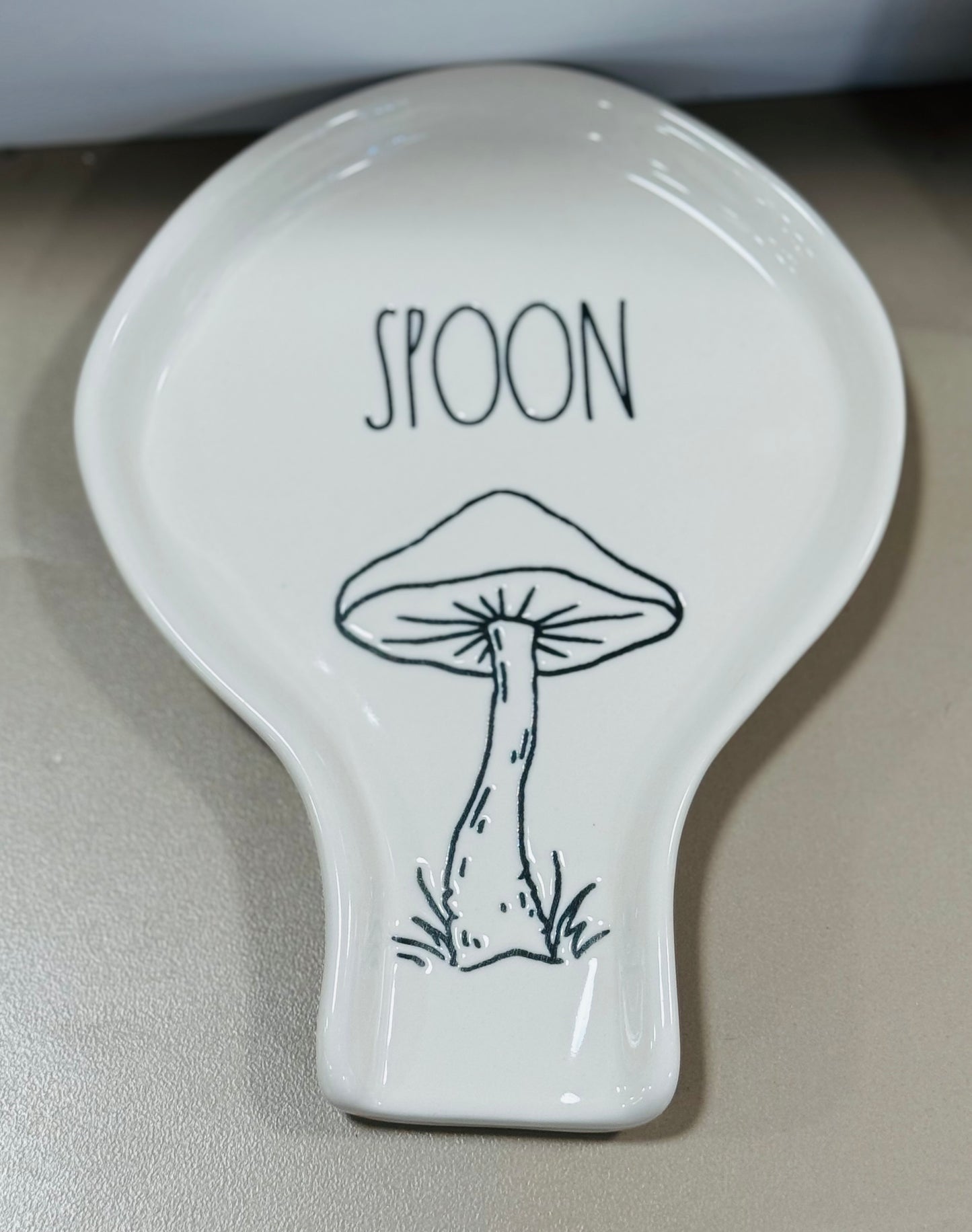 New Rae Dunn white ceramic mushroom 🍄 SPOON rest