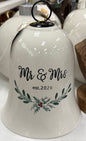 New dolminate Christmas Bell decor wedding gift Mr & Mrs est. 2026 10.5x7