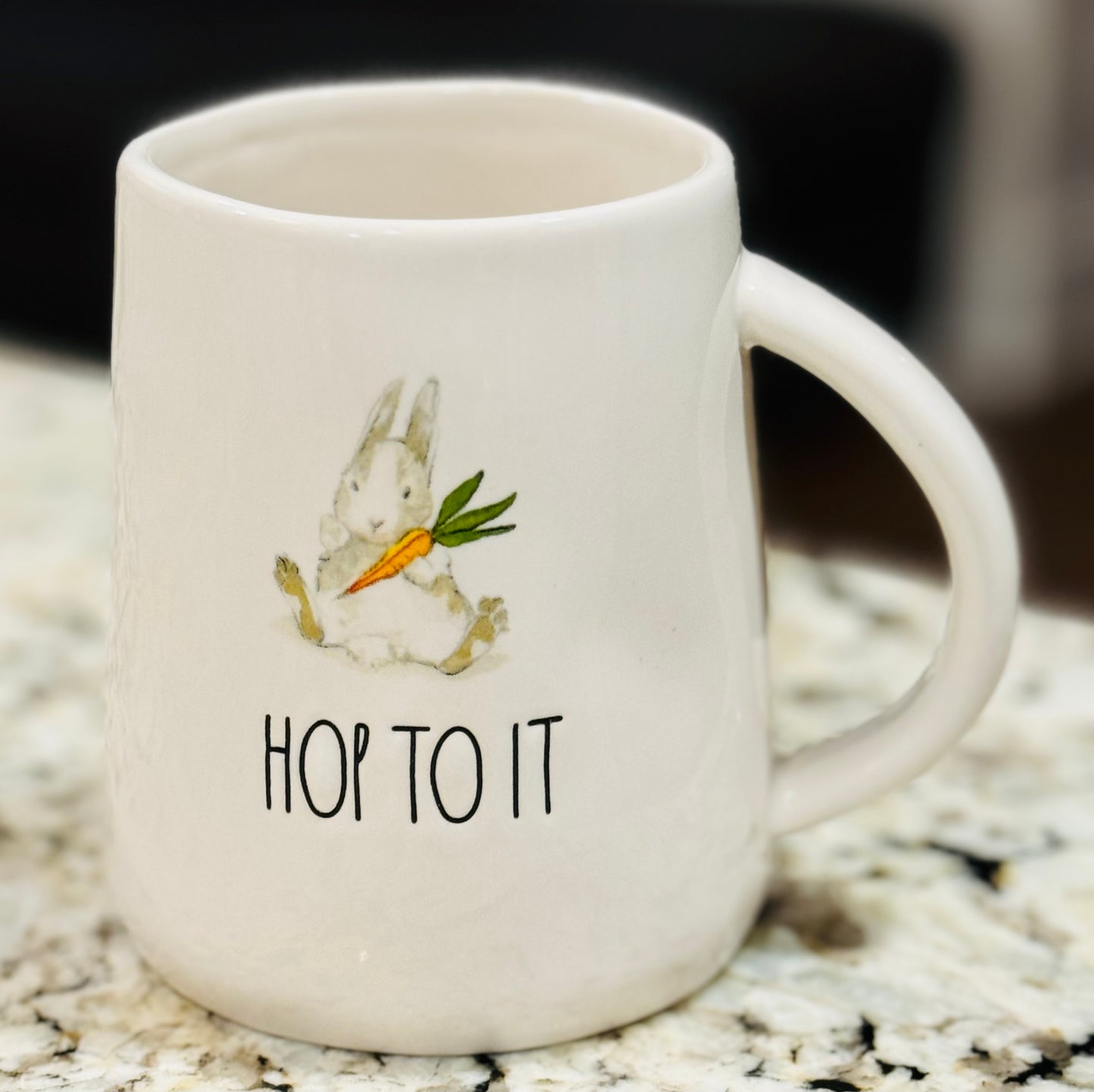 New Rae Dunn white ceramic carrot mug HOP TO IT