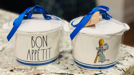 New Rae Dunn x Pixar’s Ratatouille covered bowl/dish BON APPETITE