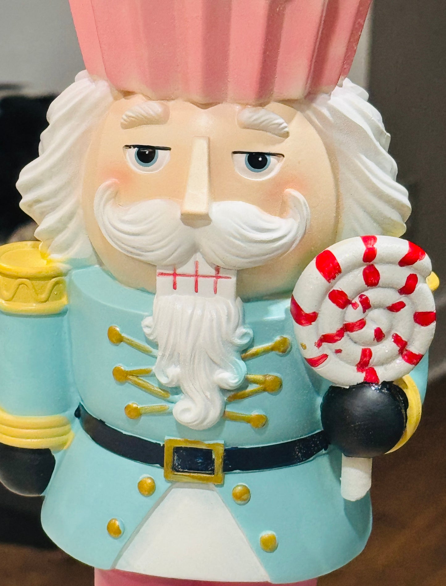 New 18.5x6.5 Cupcakes and Cashmere pastel resin nutcracker Christmas decor