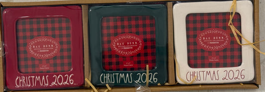 New Rae Dunn 3-piece ceramic Christmas 2026 photo frame set 3x3