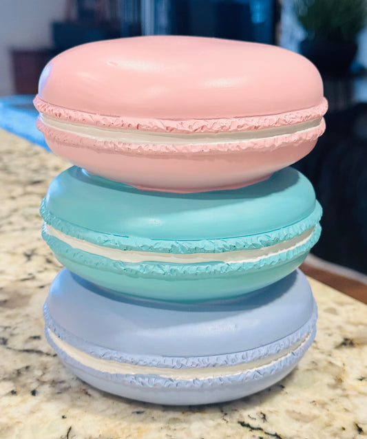 New pastel resin macaroon decor piece 6x5 Easter decor faux food