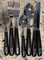 Rae Dunn black ceramic handled kitchen silverware set 7 pieces