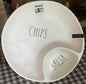 New Rae Dunn white melamine CHIPS/SALSA serving plate platter