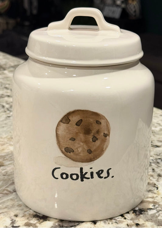 New Rae Dunn boutique vintage ceramic HTF COOKIES 🍪 canister decor-cookie names on back