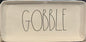 New Rae Dunn white ceramic serving tray/platter GOBBLE 14.5x7.5