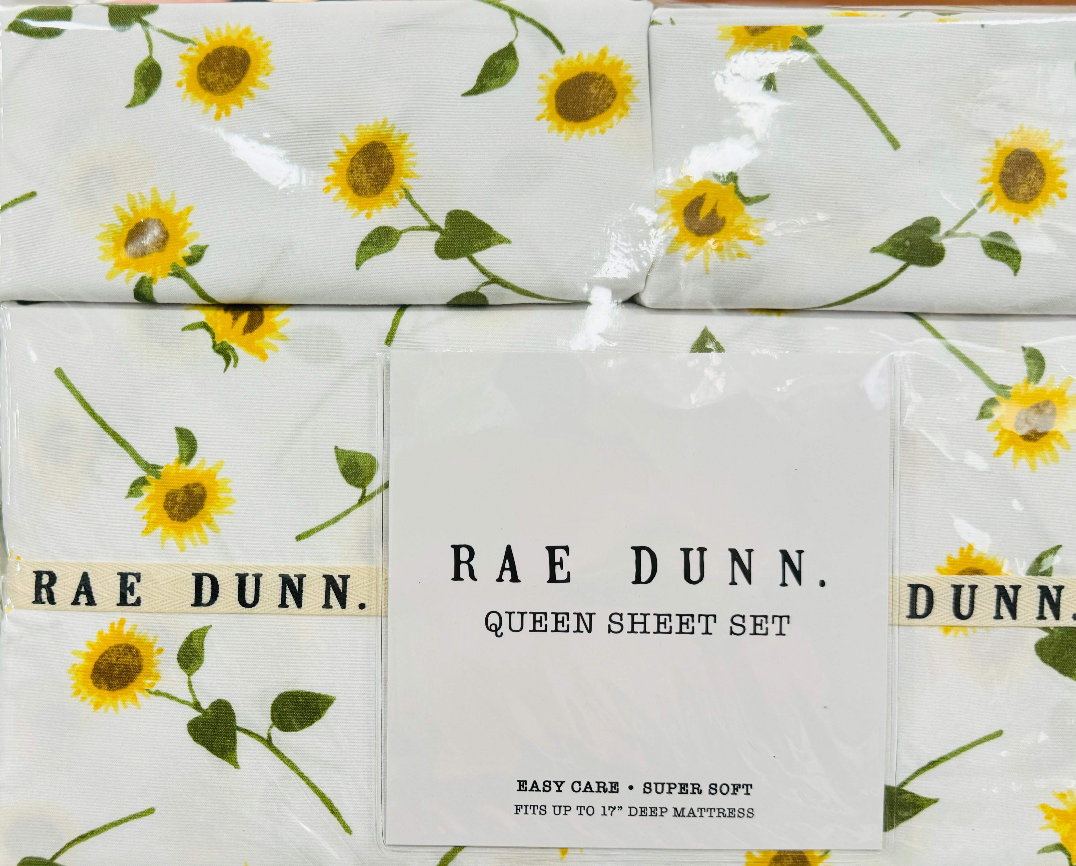 RAE DUNN FARMHOUSE HOME DECOR SUNFLOWER LOVE BED QUEEN HTF good RARE VHTF RD NEW