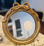 New gold plated bow topped mirror home decor made in India 9.75x9.25