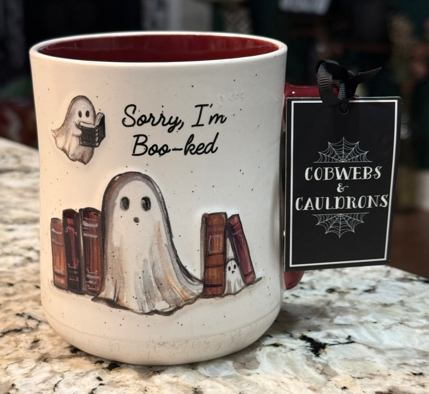 New ceramic Halloween coffee mug Sorry, I’m Boo-ked