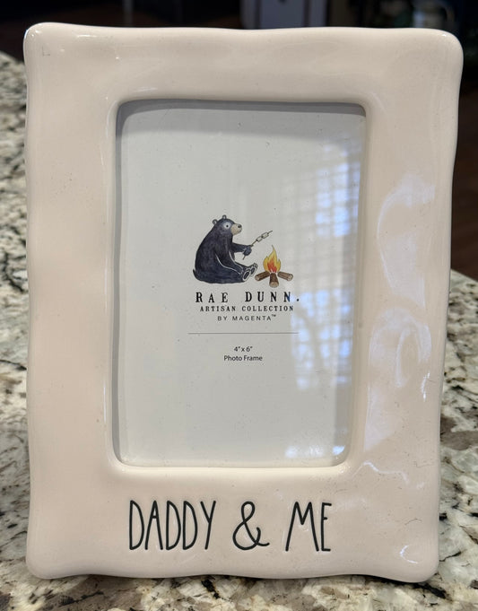 New Rae Dunn ceramic photo frame DADDY & ME 4x6 photo insert